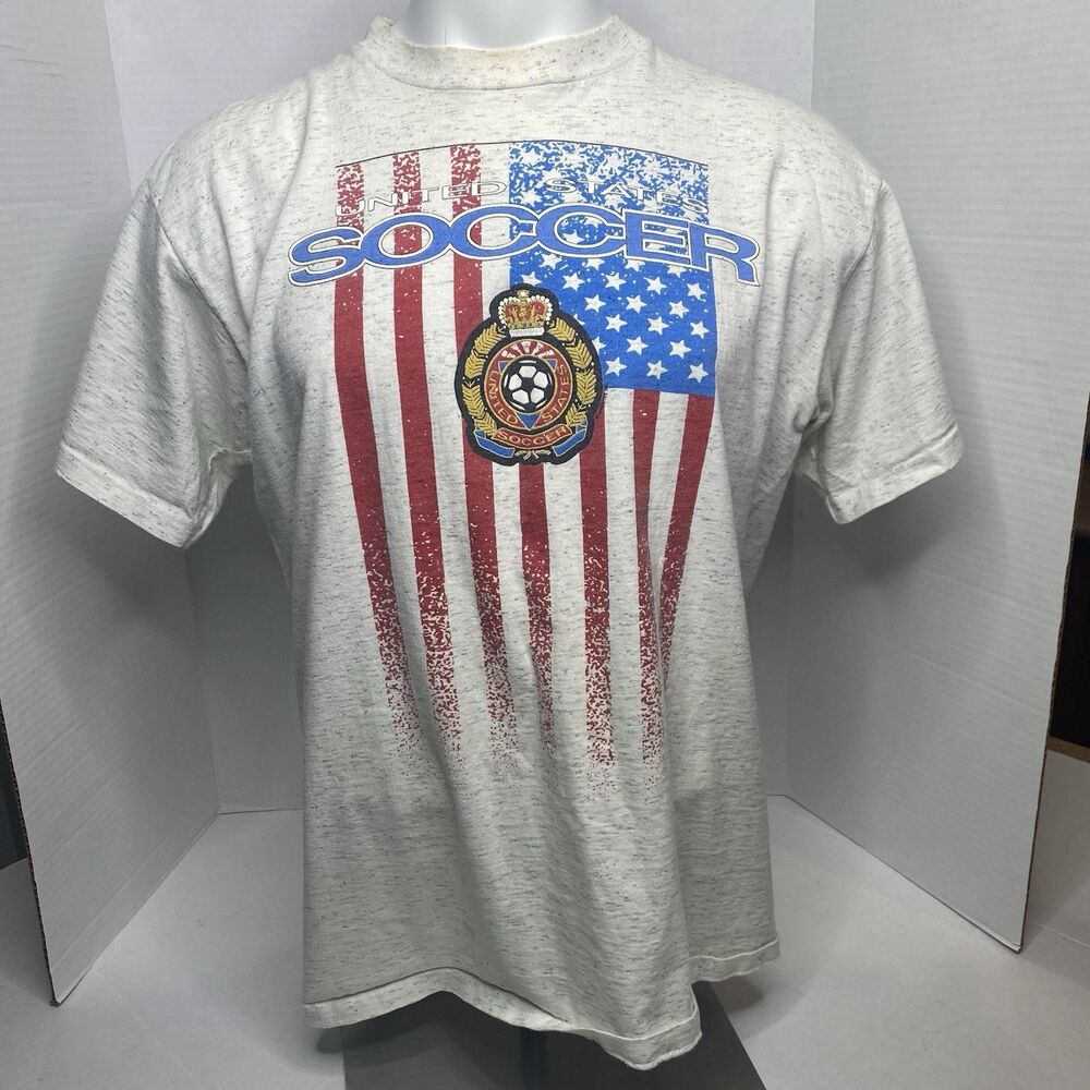 Vintage 90s USA Soccer Shirt Size L Single Stitched